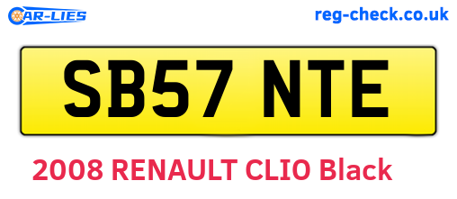 SB57NTE are the vehicle registration plates.