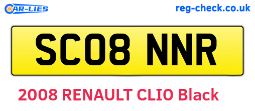 SC08NNR are the vehicle registration plates.