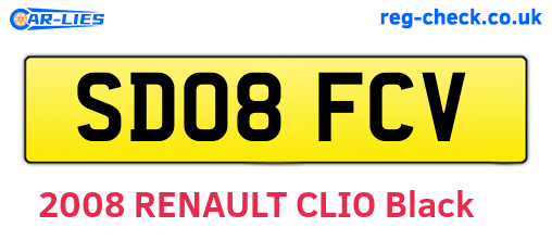 SD08FCV are the vehicle registration plates.