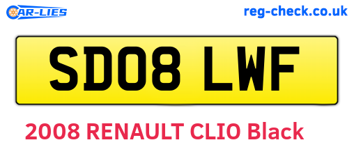 SD08LWF are the vehicle registration plates.