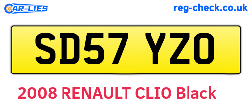 SD57YZO are the vehicle registration plates.
