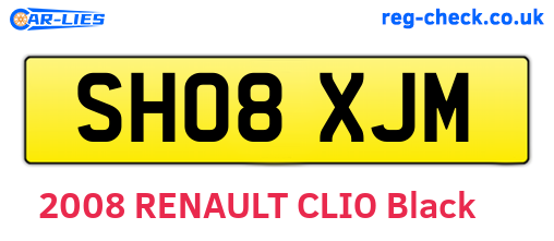 SH08XJM are the vehicle registration plates.