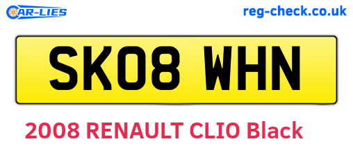 SK08WHN are the vehicle registration plates.