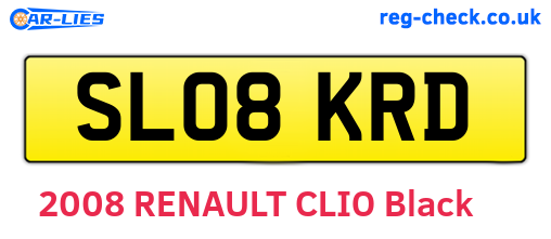 SL08KRD are the vehicle registration plates.
