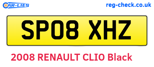 SP08XHZ are the vehicle registration plates.