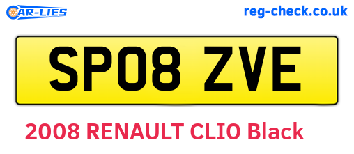 SP08ZVE are the vehicle registration plates.