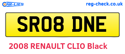 SR08DNE are the vehicle registration plates.