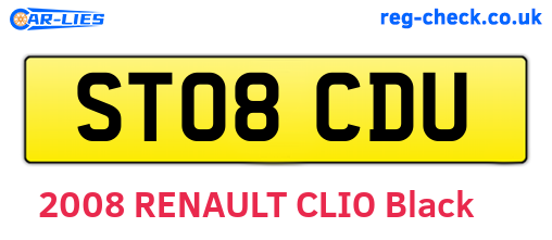 ST08CDU are the vehicle registration plates.