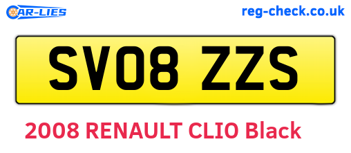 SV08ZZS are the vehicle registration plates.