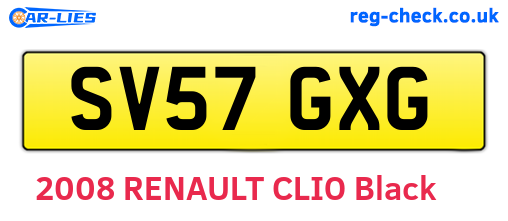 SV57GXG are the vehicle registration plates.