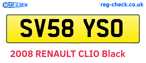 SV58YSO are the vehicle registration plates.