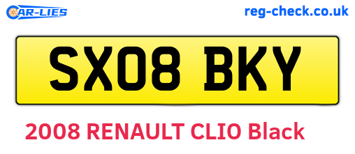 SX08BKY are the vehicle registration plates.