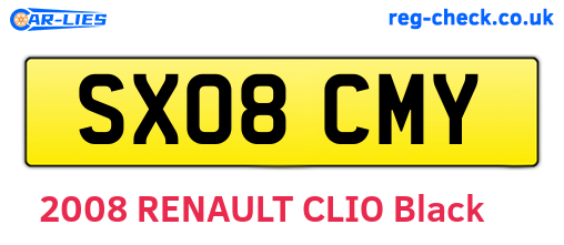 SX08CMY are the vehicle registration plates.