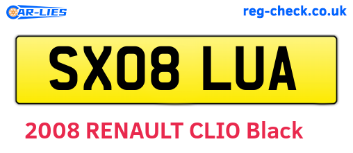 SX08LUA are the vehicle registration plates.
