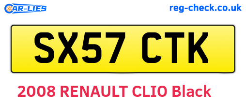 SX57CTK are the vehicle registration plates.