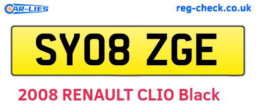SY08ZGE are the vehicle registration plates.