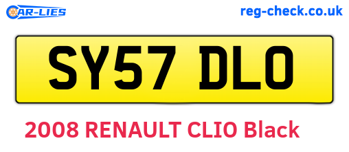 SY57DLO are the vehicle registration plates.