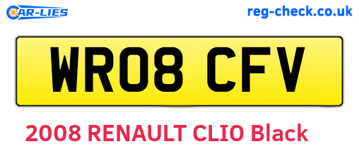 WR08CFV are the vehicle registration plates.