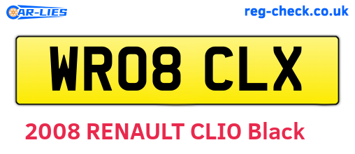 WR08CLX are the vehicle registration plates.