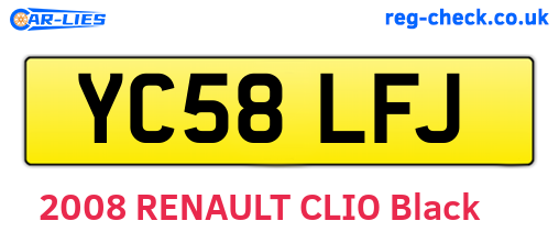 YC58LFJ are the vehicle registration plates.