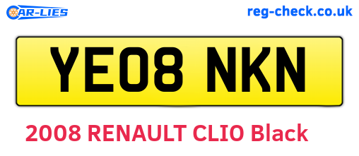 YE08NKN are the vehicle registration plates.