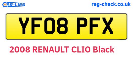 YF08PFX are the vehicle registration plates.