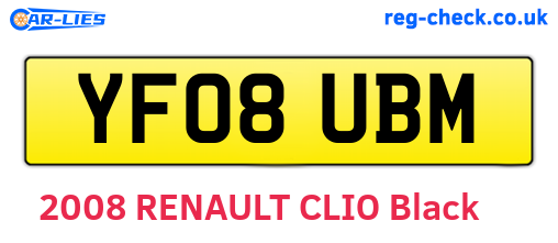 YF08UBM are the vehicle registration plates.