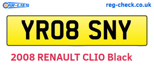 YR08SNY are the vehicle registration plates.