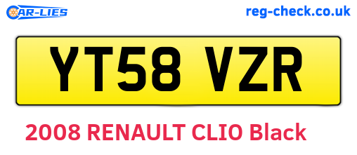 YT58VZR are the vehicle registration plates.