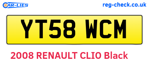 YT58WCM are the vehicle registration plates.