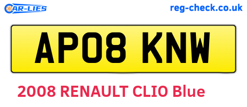AP08KNW are the vehicle registration plates.