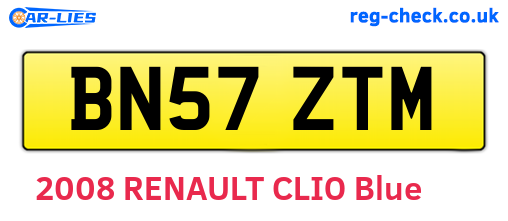 BN57ZTM are the vehicle registration plates.