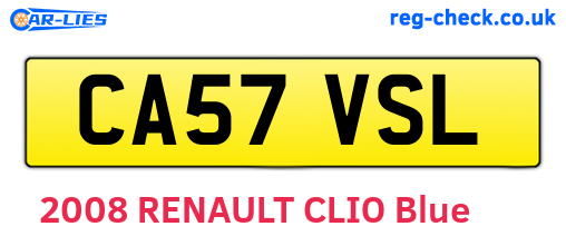 CA57VSL are the vehicle registration plates.