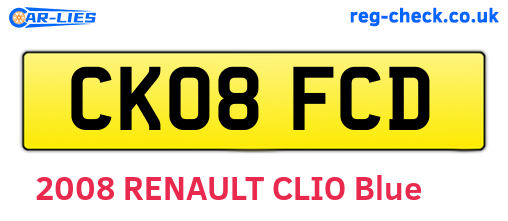 CK08FCD are the vehicle registration plates.