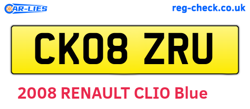 CK08ZRU are the vehicle registration plates.