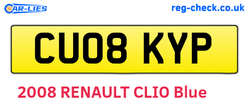 CU08KYP are the vehicle registration plates.