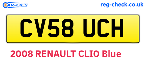 CV58UCH are the vehicle registration plates.