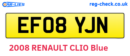 EF08YJN are the vehicle registration plates.