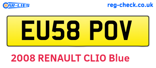 EU58POV are the vehicle registration plates.