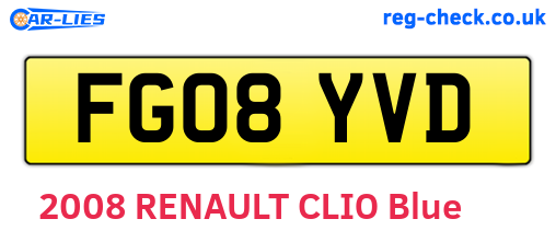 FG08YVD are the vehicle registration plates.