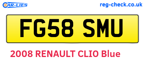 FG58SMU are the vehicle registration plates.