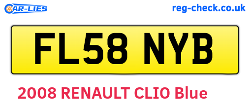 FL58NYB are the vehicle registration plates.