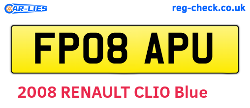 FP08APU are the vehicle registration plates.
