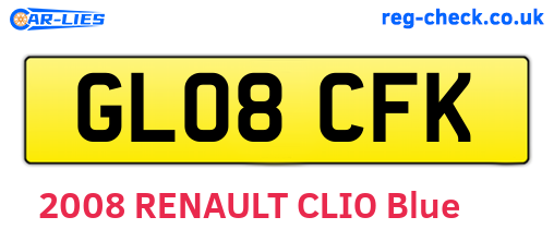 GL08CFK are the vehicle registration plates.