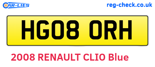 HG08ORH are the vehicle registration plates.