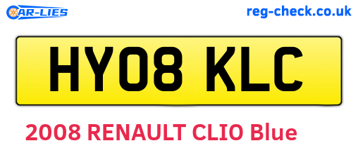 HY08KLC are the vehicle registration plates.