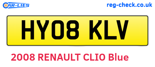 HY08KLV are the vehicle registration plates.