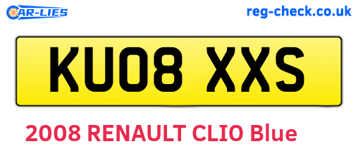 KU08XXS are the vehicle registration plates.