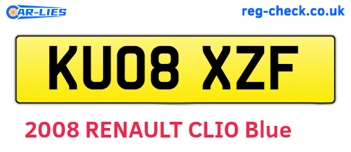 KU08XZF are the vehicle registration plates.