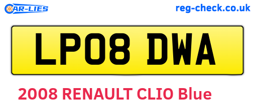 LP08DWA are the vehicle registration plates.
